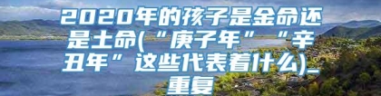 2020年的孩子是金命还是土命(“庚子年”“辛丑年”这些代表着什么)_重复