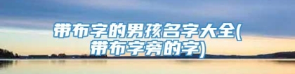 带布字的男孩名字大全(带布字旁的字)