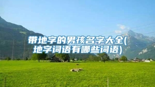 带地字的男孩名字大全(地字词语有哪些词语)