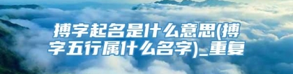 搏字起名是什么意思(搏字五行属什么名字)_重复