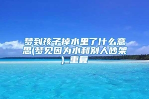 梦到孩子掉水里了什么意思(梦见因为水和别人吵架)_重复