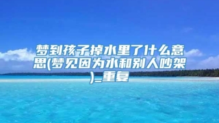 梦到孩子掉水里了什么意思(梦见因为水和别人吵架)_重复