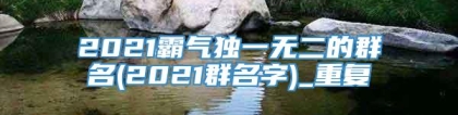 2021霸气独一无二的群名(2021群名字)_重复