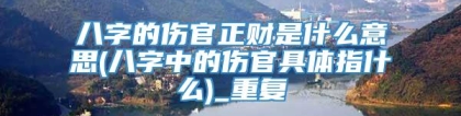 八字的伤官正财是什么意思(八字中的伤官具体指什么)_重复