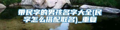 带民字的男孩名字大全(民字怎么搭配取名)_重复