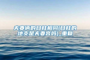 夫妻俩的日柱相同(日柱的地支是夫妻宫吗)_重复