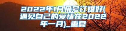 2022年1月几号订婚好(遇见自己的爱情在2022年一月)_重复