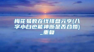 梅花易数在线排盘元亨(八字小白也能神断是否合婚)_重复