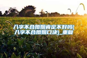 八字不合婚姻肯定不好吗(八字不合婚姻口决)_重复