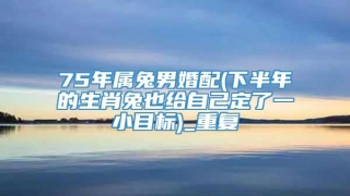 75年属兔男婚配(下半年的生肖兔也给自己定了一小目标)_重复