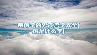 带厉字的男孩名字大全(厉是什么字)