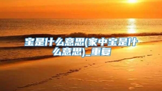 宝是什么意思(家中宝是什么意思)_重复