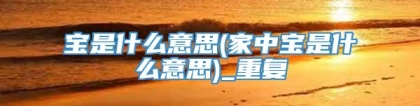 宝是什么意思(家中宝是什么意思)_重复