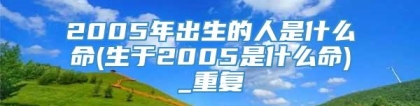 2005年出生的人是什么命(生于2005是什么命)_重复