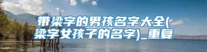 带梁字的男孩名字大全(梁字女孩子的名字)_重复