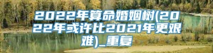 2022年算命婚姻树(2022年或许比2021年更艰难)_重复