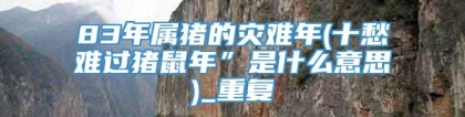83年属猪的灾难年(十愁难过猪鼠年”是什么意思)_重复
