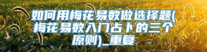 如何用梅花易数做选择题(梅花易数入门占卜的三个原则)_重复