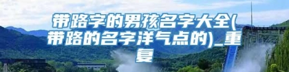 带路字的男孩名字大全(带路的名字洋气点的)_重复