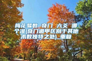 梅花易数 奇门 六爻 哪个准(奇门遁甲区别于其他术数独特之处)_重复