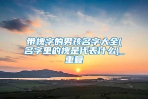 带槐字的男孩名字大全(名字里的槐是代表什么)_重复