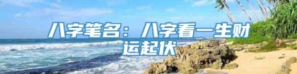 八字笔名：八字看一生财运起伏