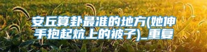 安丘算卦最准的地方(她伸手抱起炕上的被子)_重复