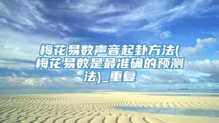 梅花易数声音起卦方法(梅花易数是最准确的预测法)_重复