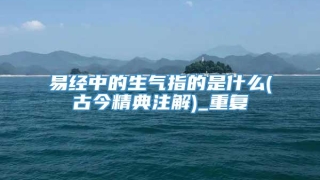 易经中的生气指的是什么(古今精典注解)_重复