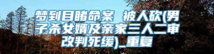梦到目睹命案 被人砍(男子杀女婿及亲家三人二审改判死缓)_重复