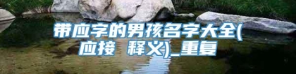 带应字的男孩名字大全(应接 释义)_重复