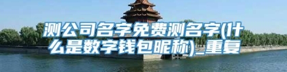 测公司名字免费测名字(什么是数字钱包昵称)_重复