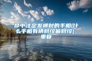 命中注定发横财的手相(什么手相有横财纹偏财纹)_重复