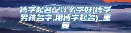 搏字起名配什么字好(博字男孩名字,用博字起名)_重复