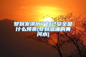 梦到发洪水了自己安全是什么预兆(梦到汹涌的黄河水)