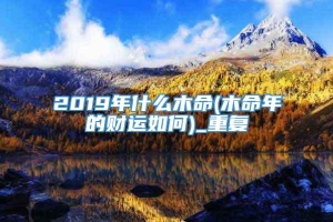 2019年什么木命(木命年的财运如何)_重复