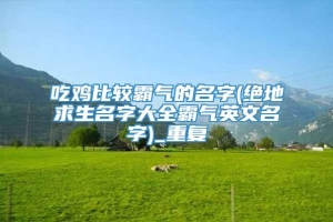 吃鸡比较霸气的名字(绝地求生名字大全霸气英文名字)_重复