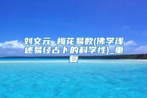 刘文元 梅花易数(佛学浅述易经占卜的科学性)_重复