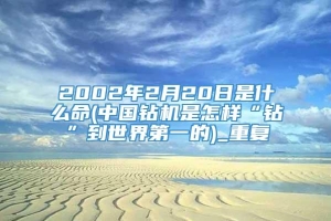 2002年2月20日是什么命(中国钻机是怎样“钻”到世界第一的)_重复