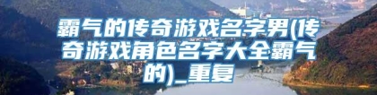 霸气的传奇游戏名字男(传奇游戏角色名字大全霸气的)_重复