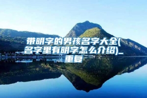 带明字的男孩名字大全(名字里有明字怎么介绍)_重复