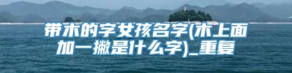 带木的字女孩名字(木上面加一撇是什么字)_重复