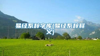 易经系辞字库(易经系辞释义)