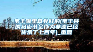 宝丰哪里算卦好的(宝丰县的马街书会作为非遗已经传承了七百年)_重复