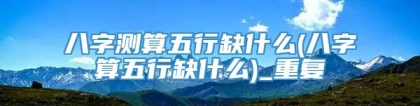 八字测算五行缺什么(八字算五行缺什么)_重复