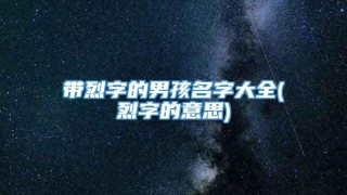 带烈字的男孩名字大全(烈字的意思)