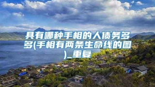 具有哪种手相的人债务多多(手相有两条生命线的图)_重复