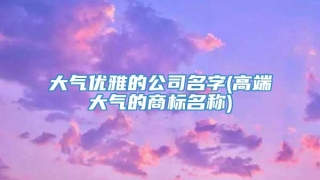 大气优雅的公司名字(高端大气的商标名称)