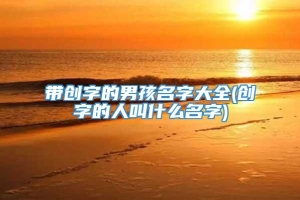 带创字的男孩名字大全(创字的人叫什么名字)