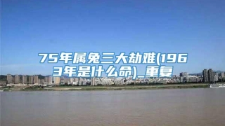 75年属兔三大劫难(1963年是什么命)_重复
